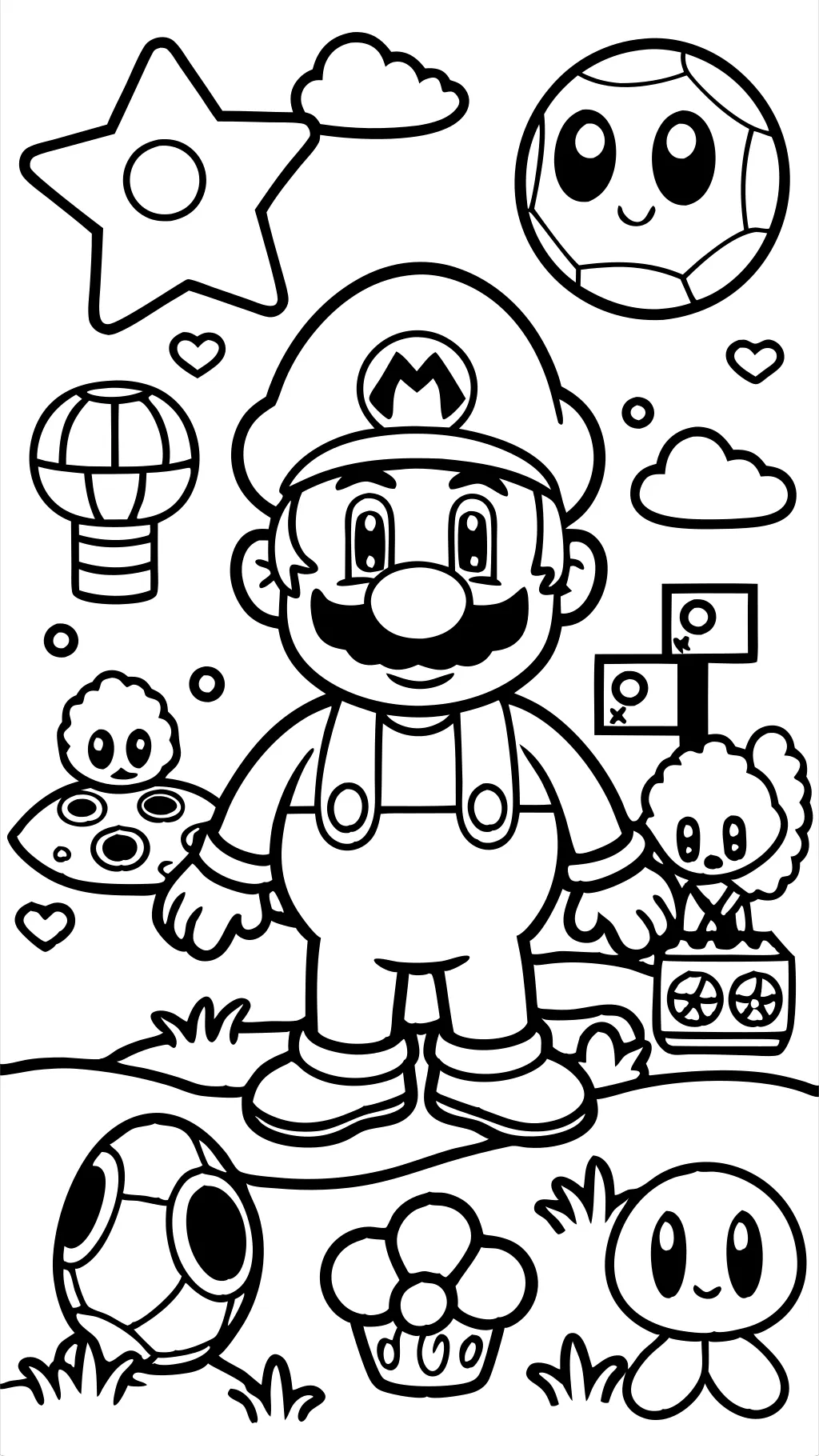 páginas para colorear gratis Mario Brothers